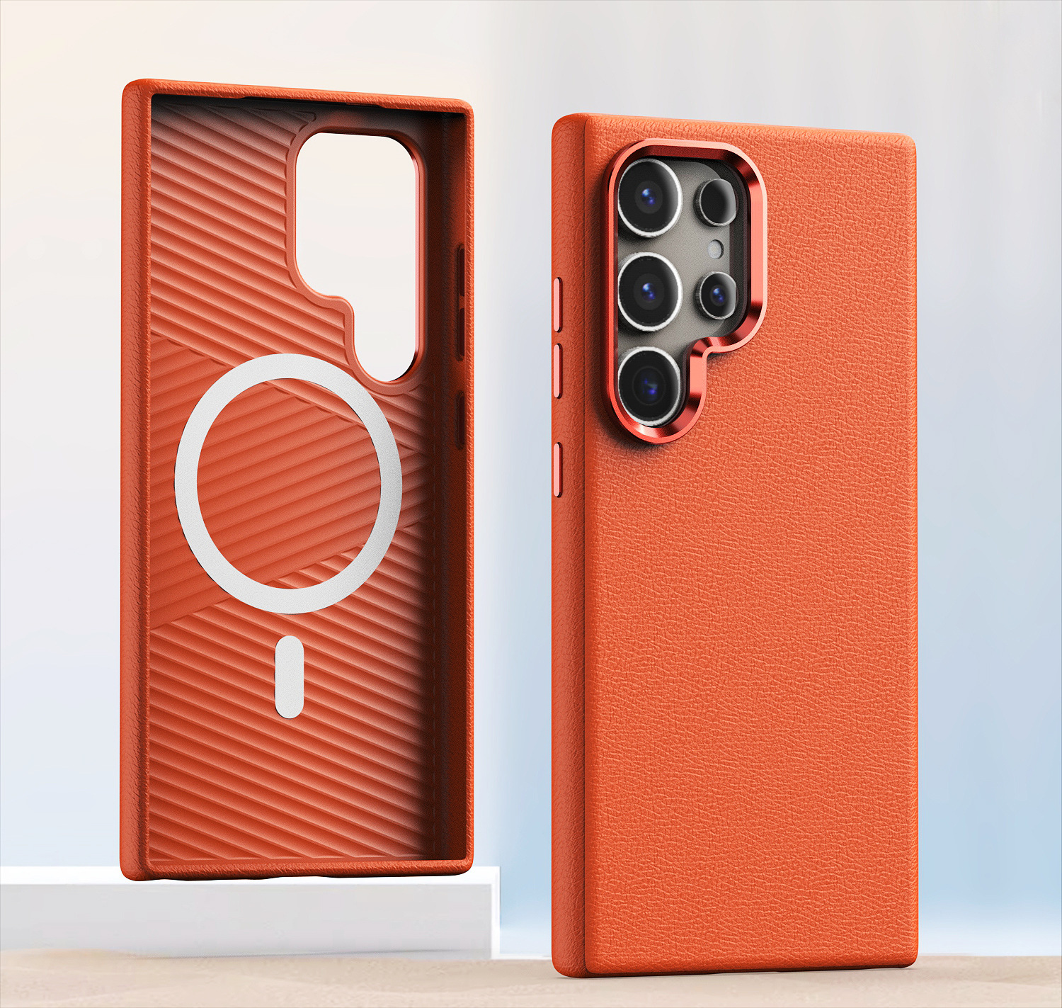Luxury Genuine Leather Magnetic Case for Samsung Galaxy S24 Plus Ultra