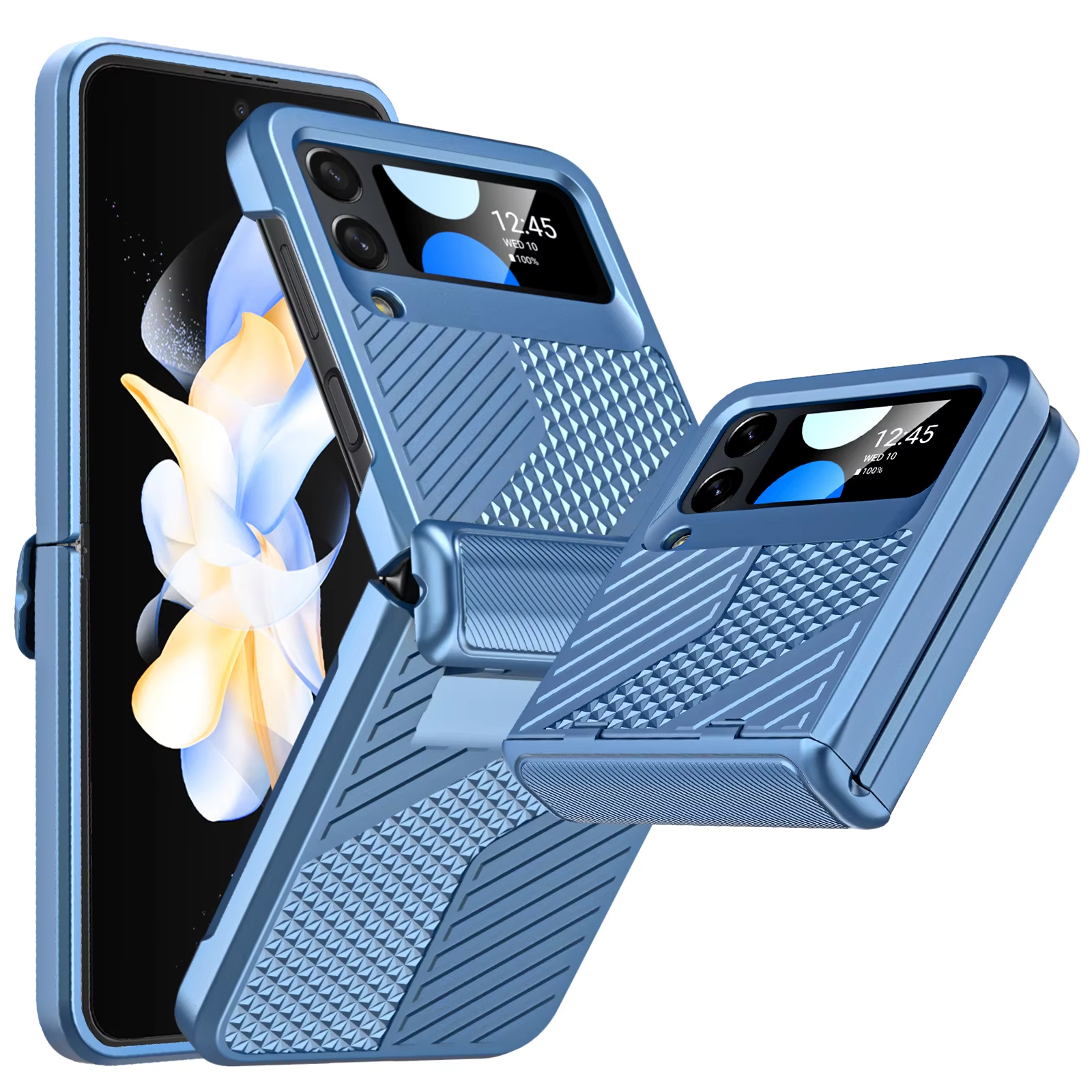 Simple Tire Texture Armor Hinge Protector HD Protective Case For Samsung Galaxy Z Flip4