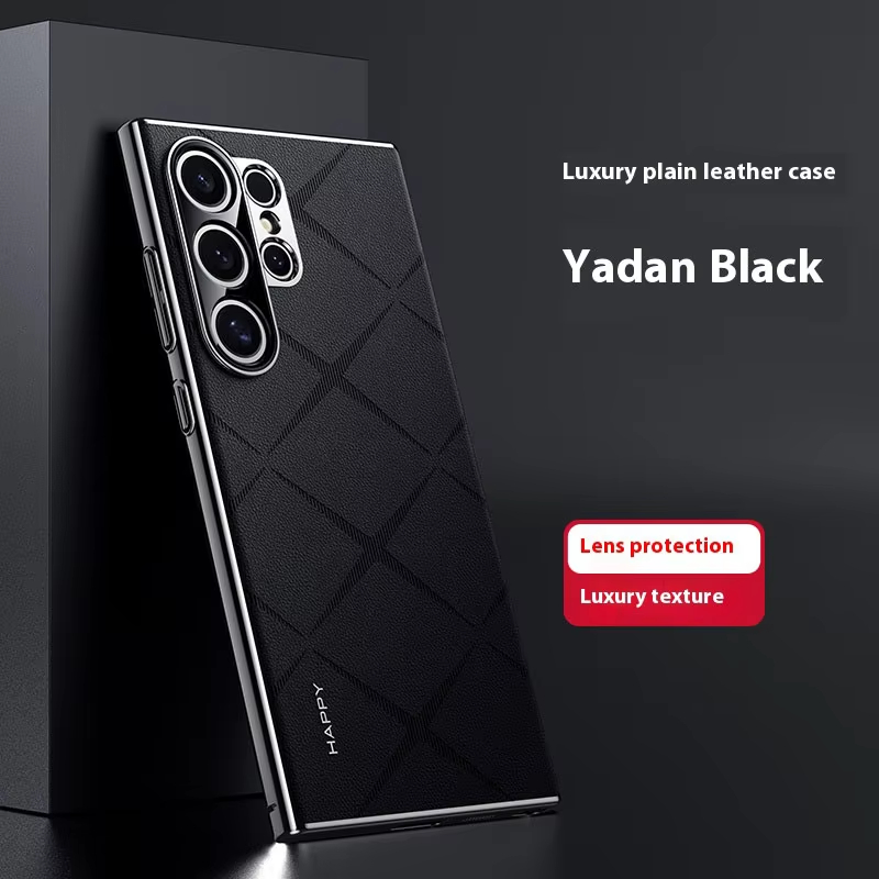 Luxury Plating Genuine Leather Ultra-thin Phone Case For Samsung Galaxy S24 Ultra Plus 