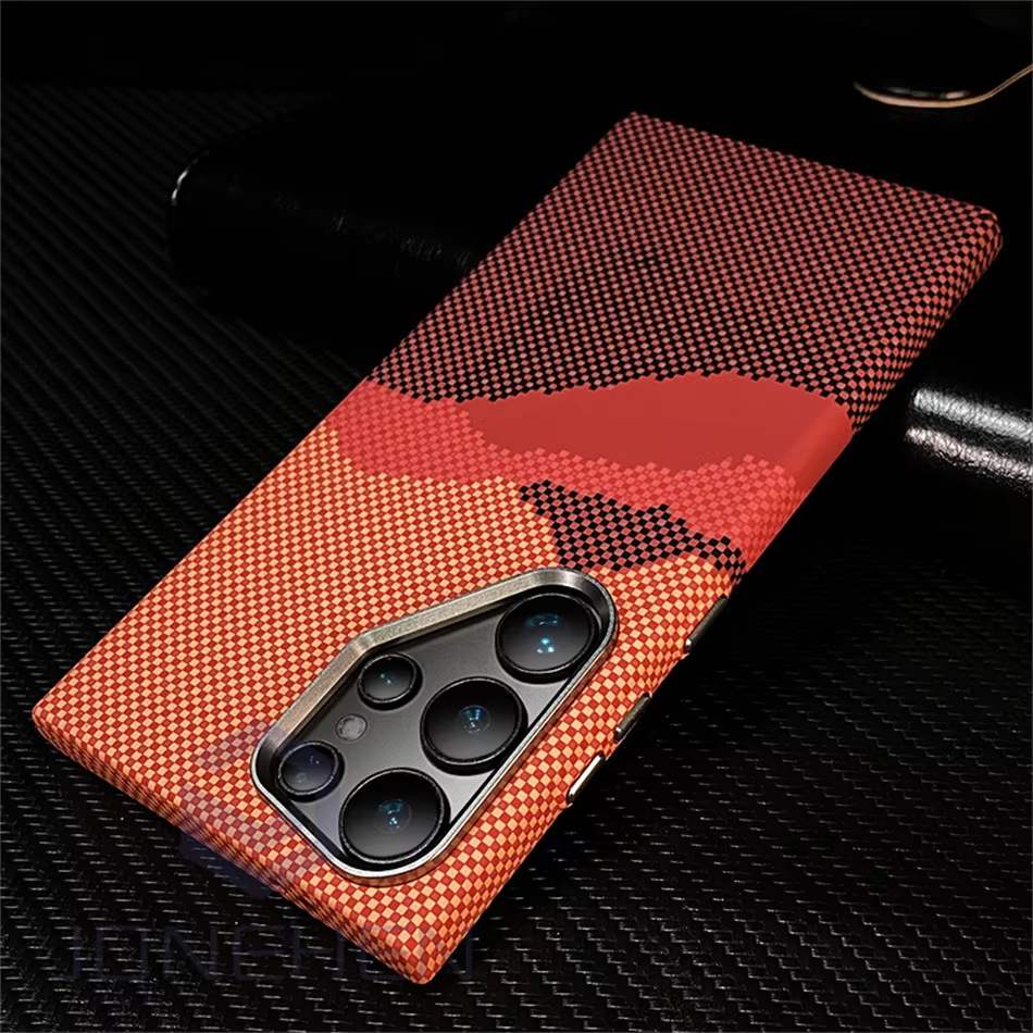 Metal Lens Carbon Fiber Texture Magnetic Case For Samsung Galaxy S24 Ultra