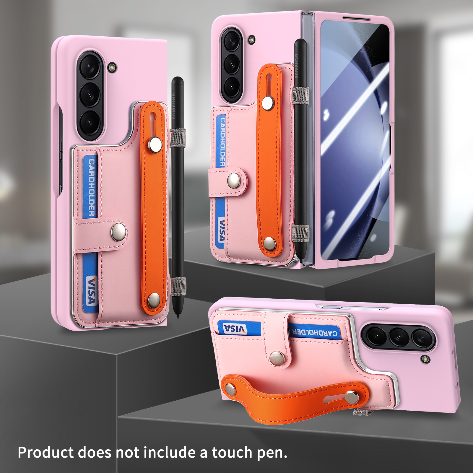 New Arrival Card Slot Wallet Case with Pen Holder & Screen Protector Wrist Strap Cover For Samsung Galaxy Z Fold 6 5 