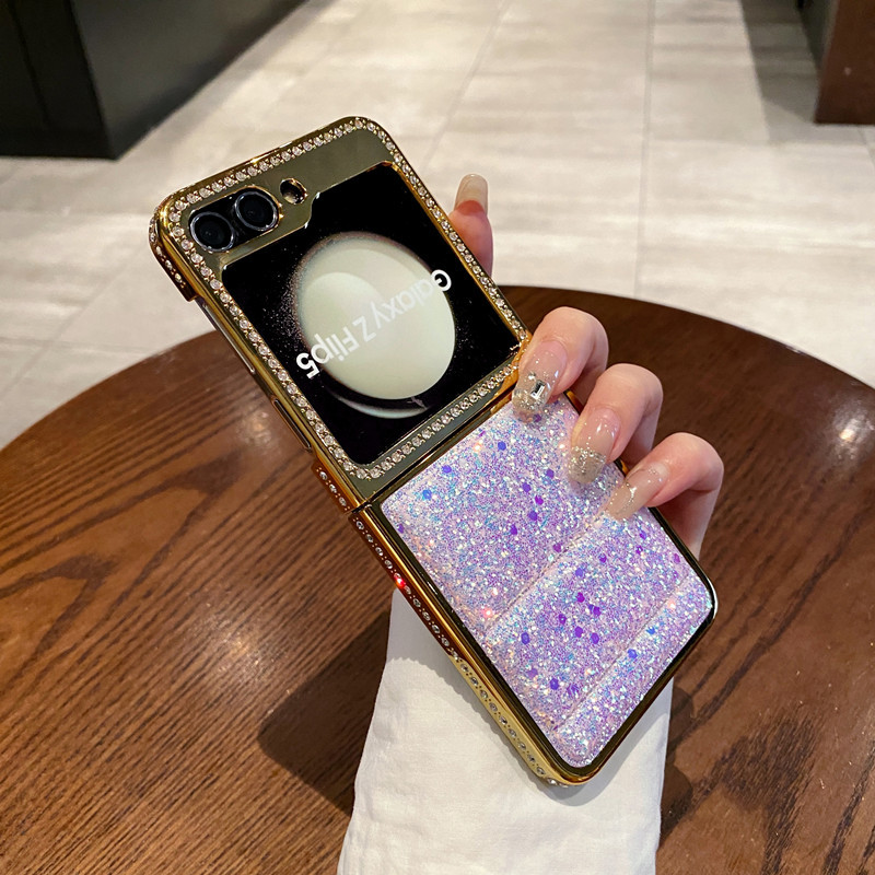 Electroplated Diamond Flash Phone Case for Samsung Galaxy Z Flip 5 4 3 