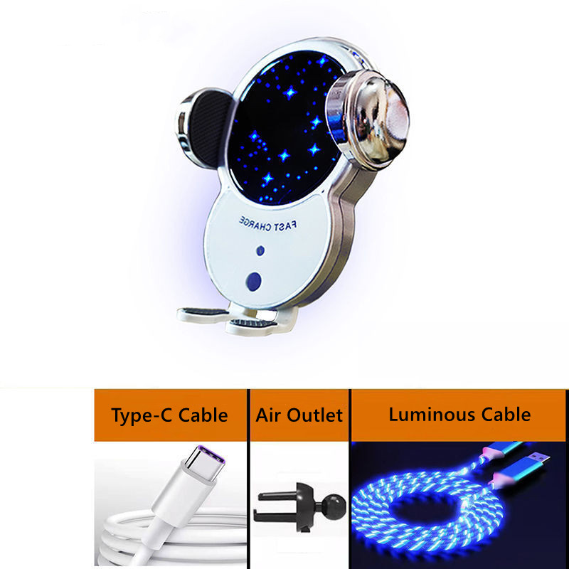 Wireless Car Charger, 15W Fast Auto Clamping Car Charger Phone Holder