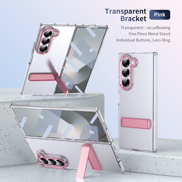 Transparent Anti Fall Case with Holder, Fits Samsung Galaxy Z Fold 6, 5, 4, 3