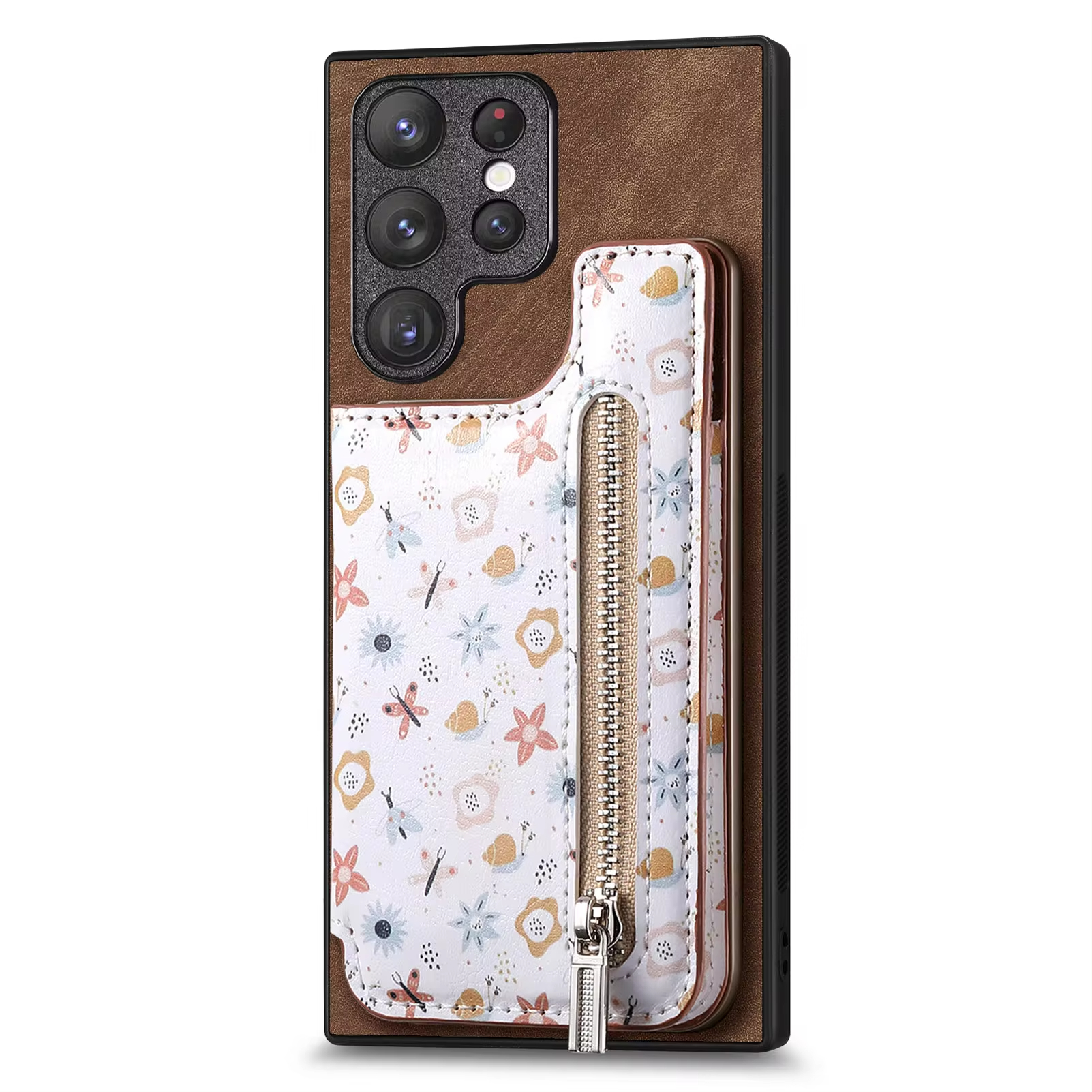Vintage Zipper Cards Solt Wallet Leather Case for Samsung Galaxy S24 Series
