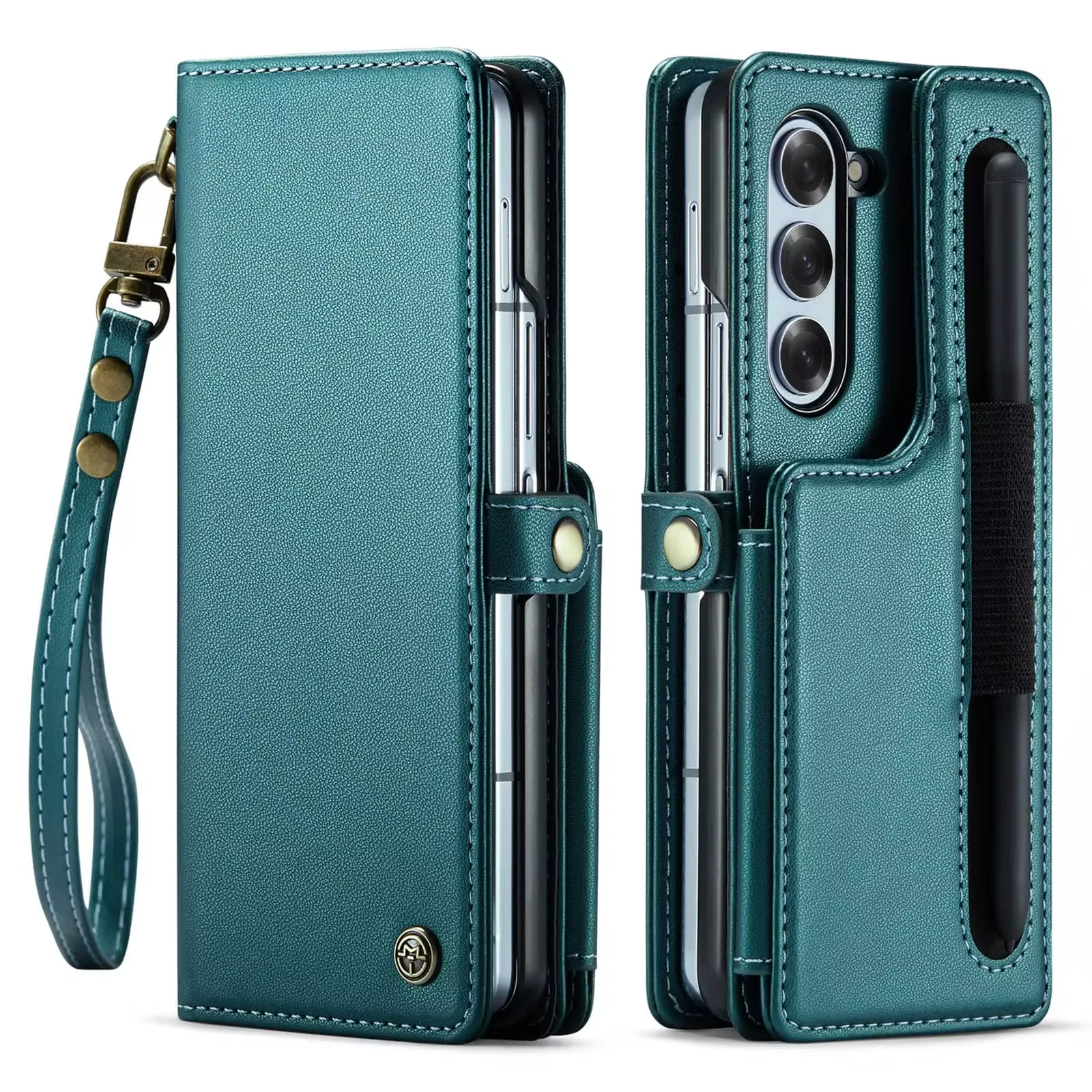 Retro Vintage Luxury Leather Case With Card Slots S-pen Holder For Samsung Galaxy Z Fold Series