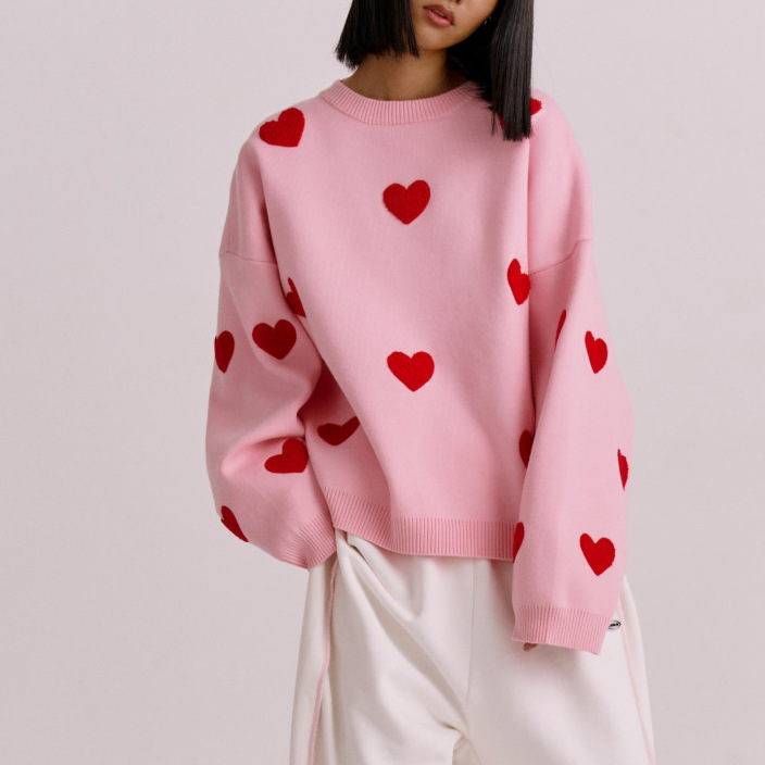Christmas Sale-50% OFF-Heart Knit Sweatshirt