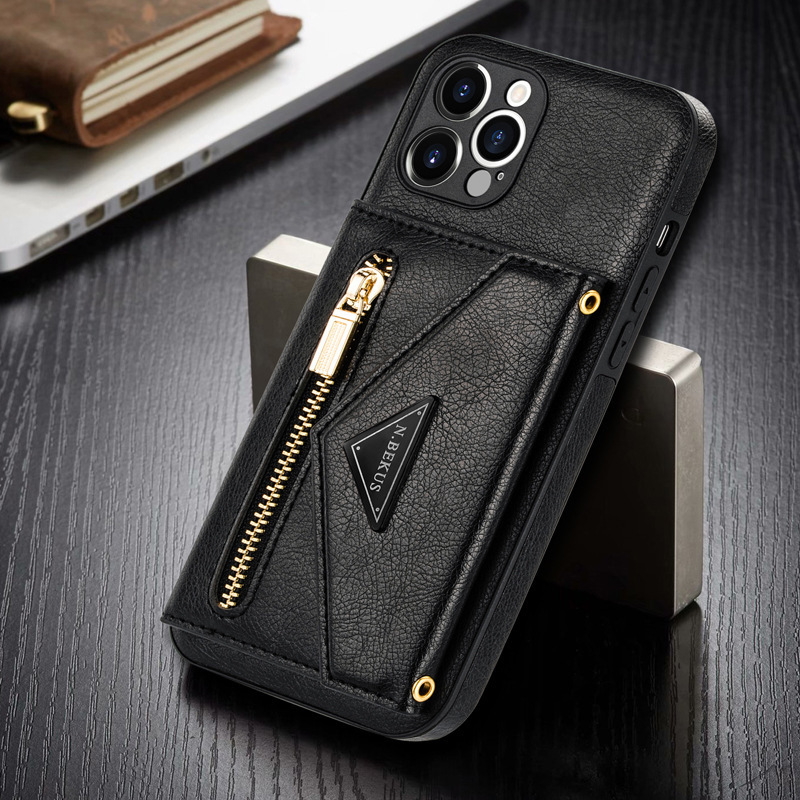 Crossbody Zipper Cards Slot Wallet Leather Case For iPhone 11-15 Series