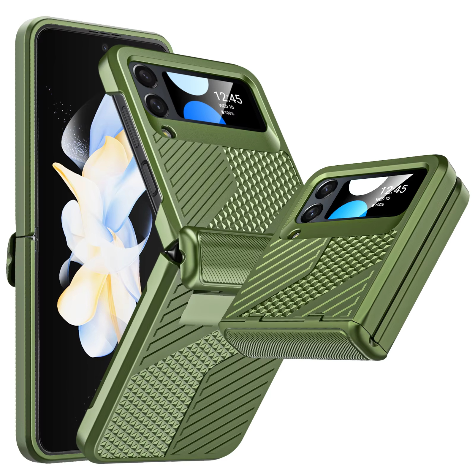 Simple Tire Texture Armor Hinge Protector HD Protective Case For Samsung Galaxy Z Flip4