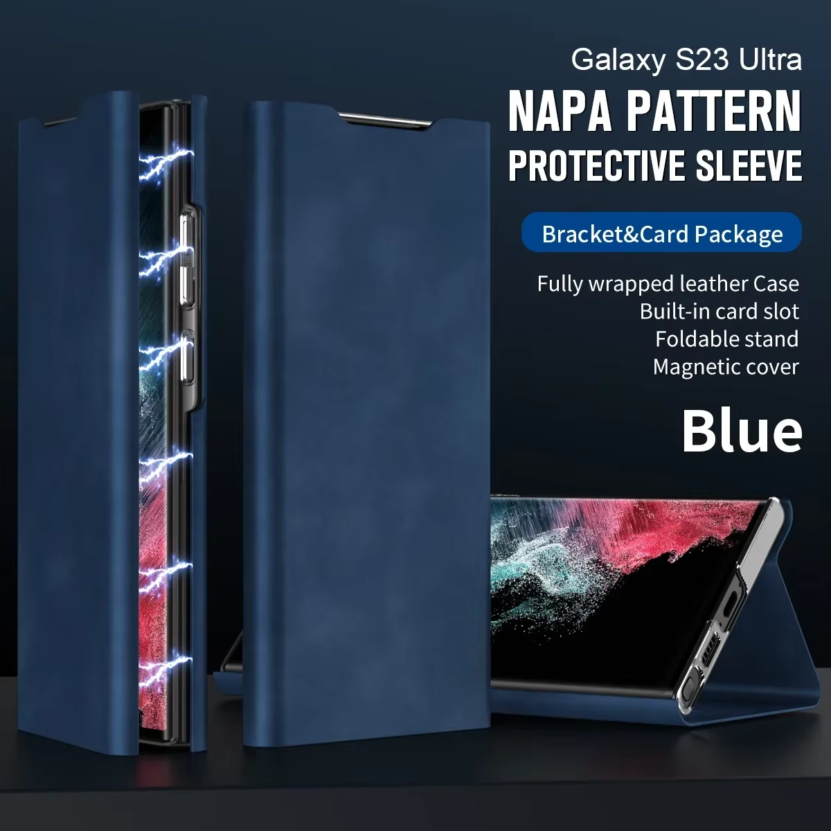 Magnetic Flip Leather Stand Card Insertion Case for Samsung Galaxy S24 S23 S22 S21 Ultra Plus