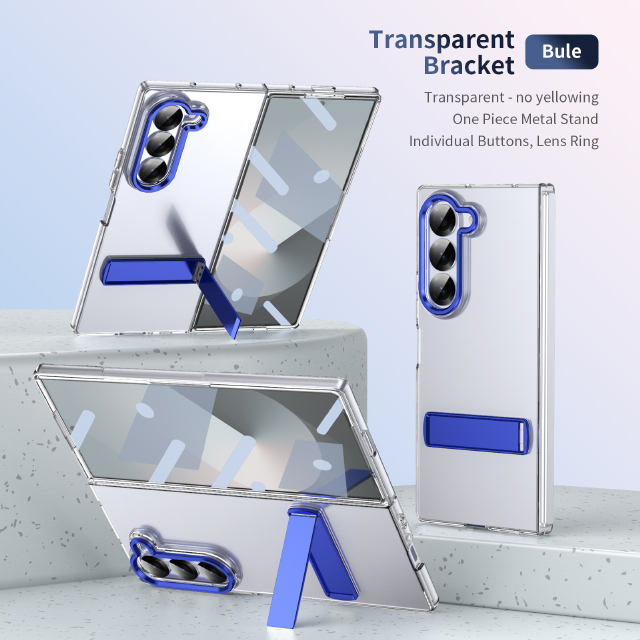 Transparent Anti Fall Case with Holder, Fits Samsung Galaxy Z Fold 6, 5, 4, 3