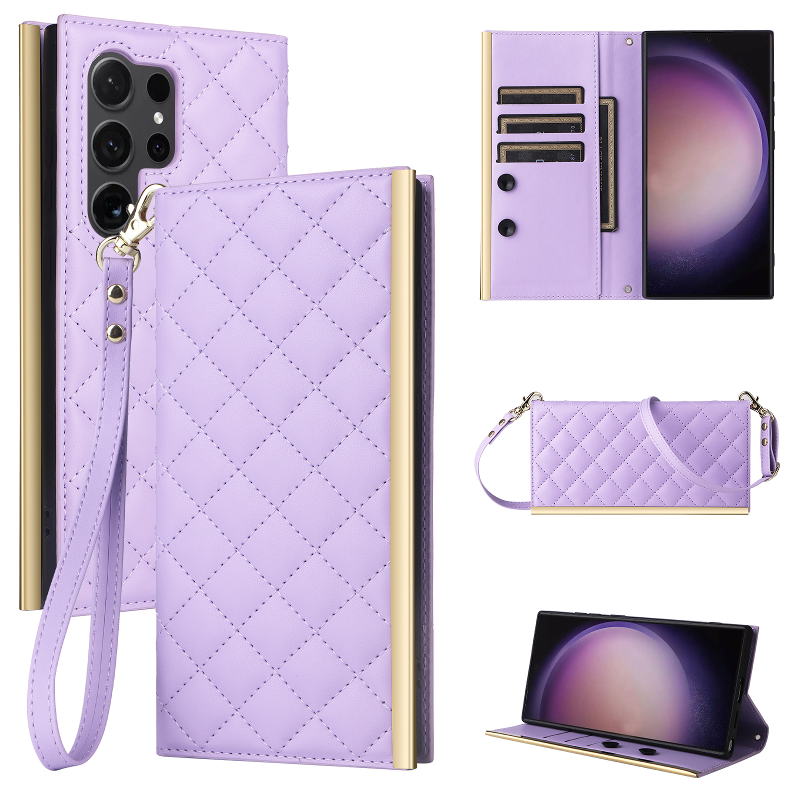 Wrist Strap Crossbody Phone Case for Samsung Galaxy S24 S23 S22 S21 Series