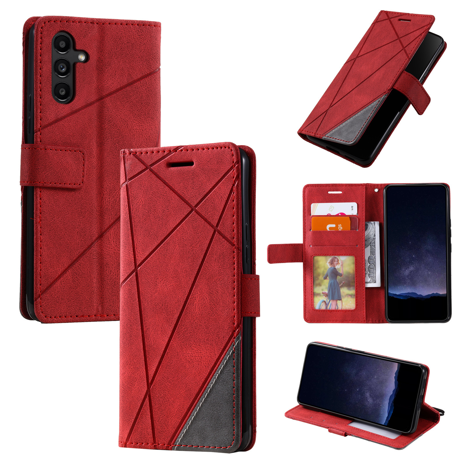 luxury Leather Stand Business Phone Holster Case For Samsung Galaxy A55 A35 A25 A15 