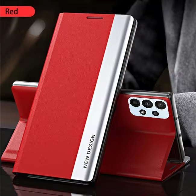 2024 The 4th Generation Side Window Magnetic Plating Bracket Flip Phone Case For Samsung Galaxy A32/A52/A72