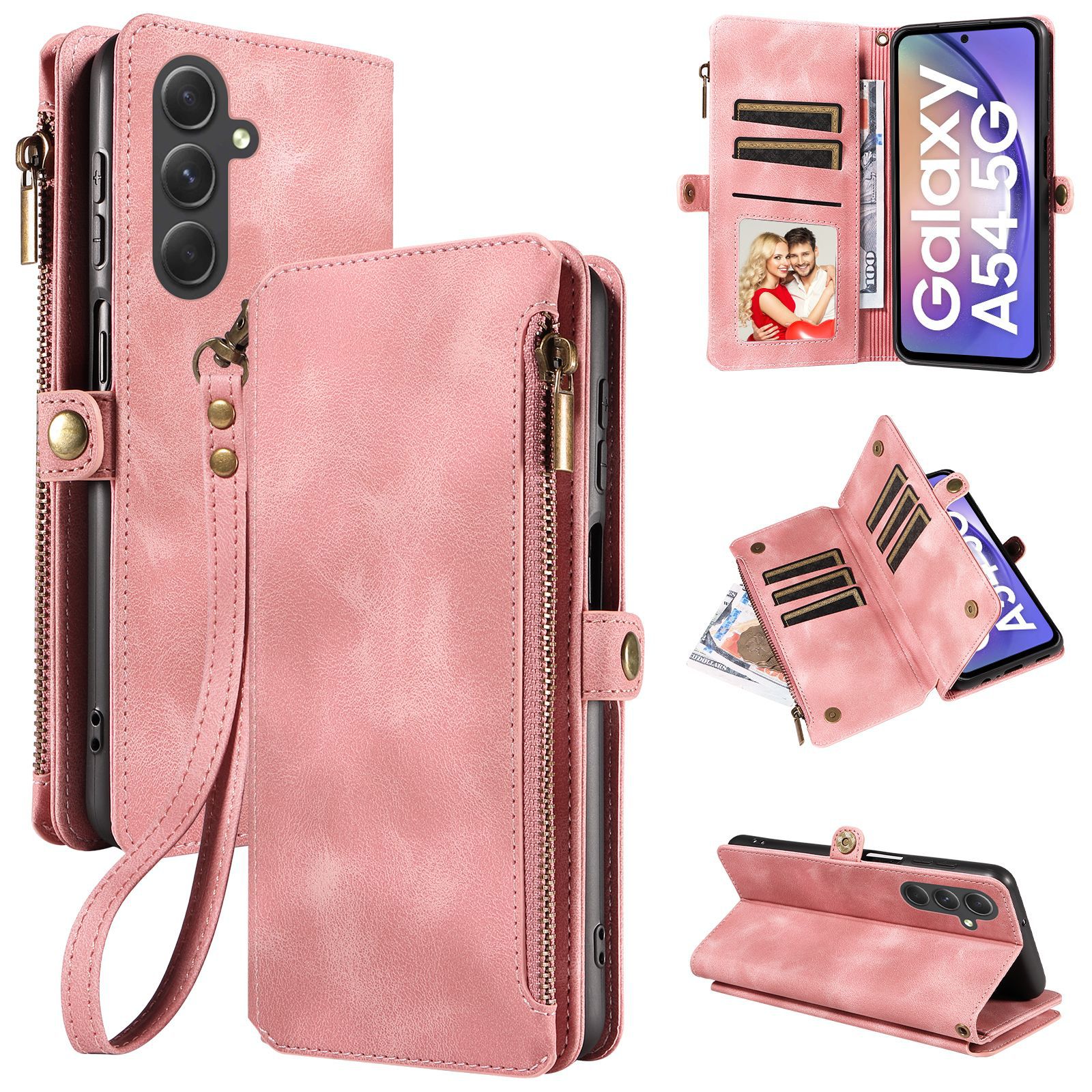 Multi-pocket Leather Wallet Case for Samsung Galaxy A55 A35 A25 A15