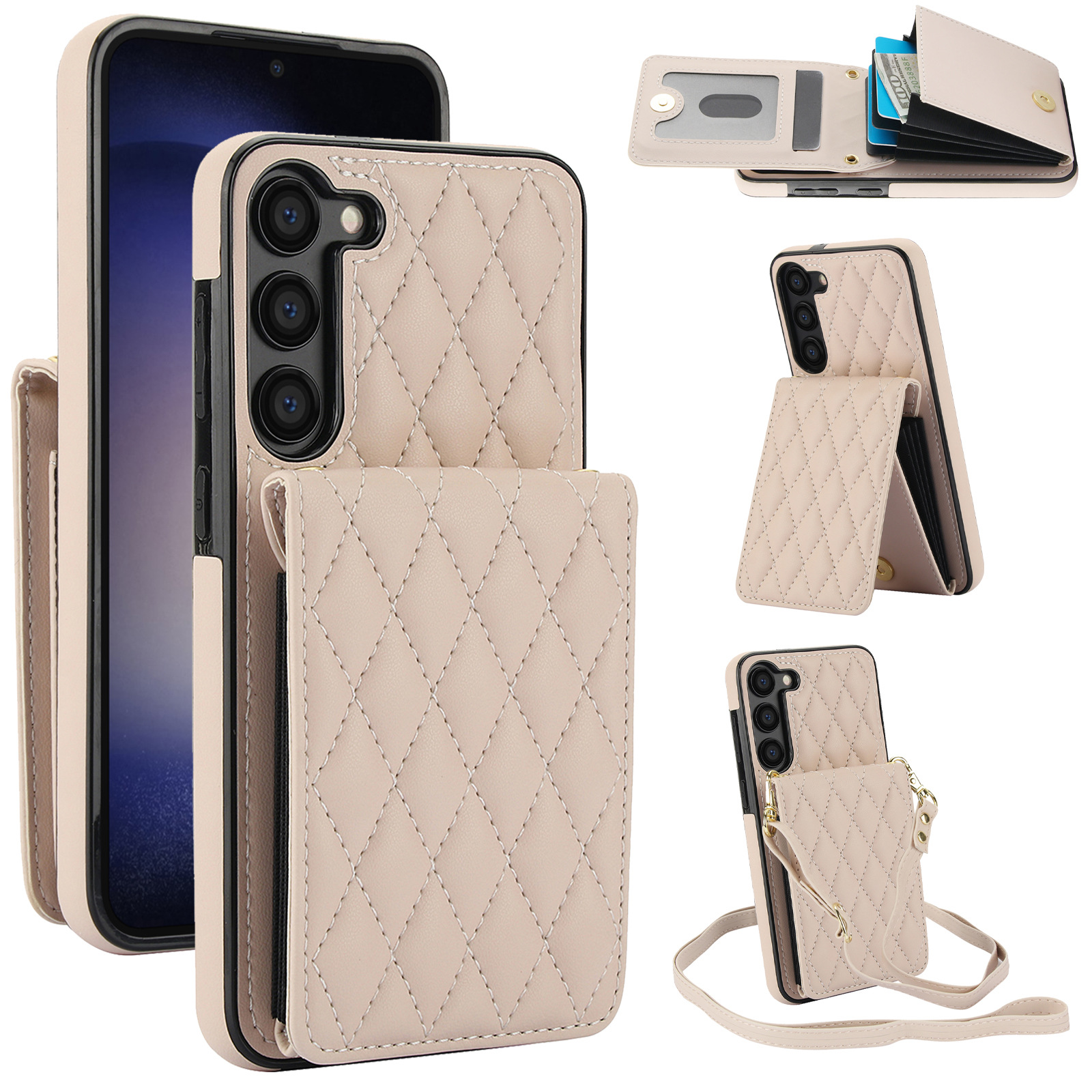 Crossbody Lanyard Leather Wallet Card Phone Case for Samsung Galaxy A55 A35 A25 A15
