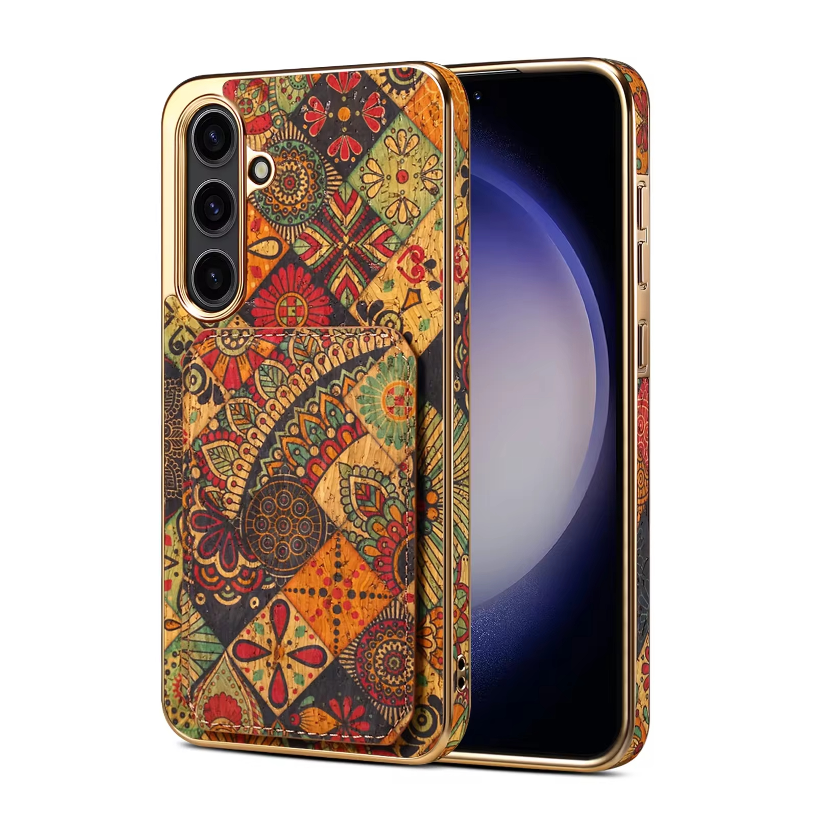 Electroplated Frame Protective Leather Case for Samsung Galaxy S24/S23 Series