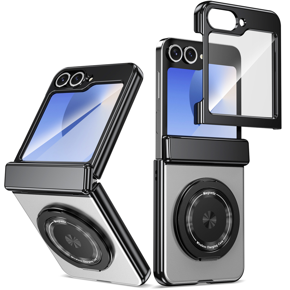 360° Rotating Hinge Magnetic Ring Case with Screen Protector for Samsung Galaxy Z Flip 6 5 4 3