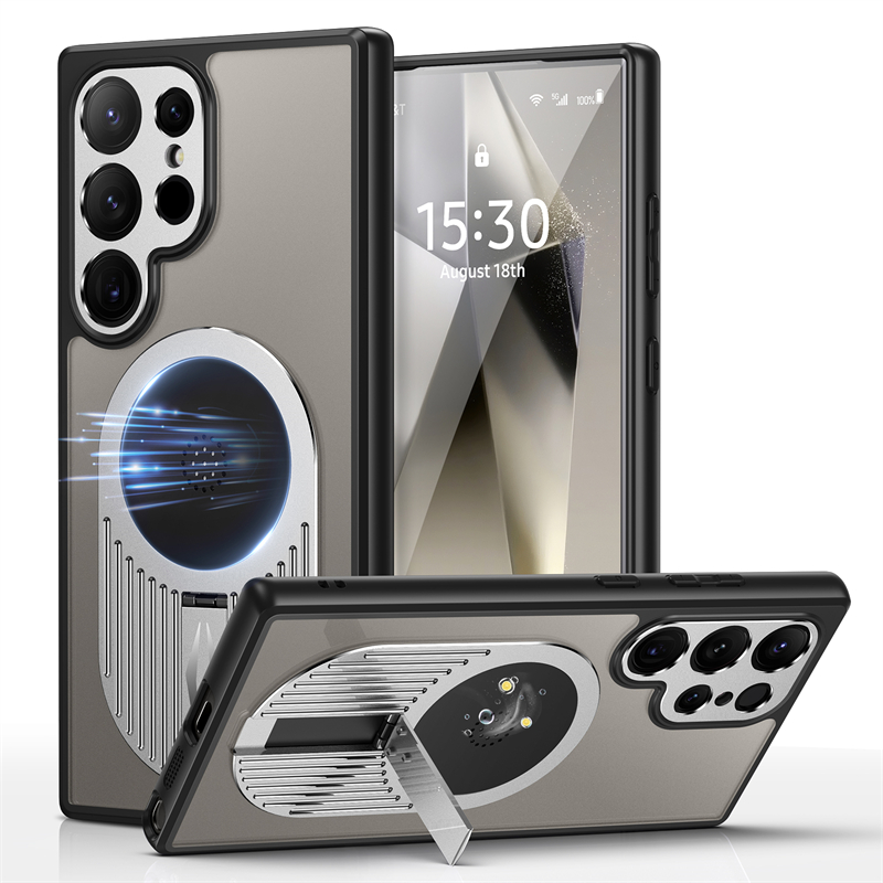 Aromatherapy Heat Dissipation Magnetic Metal Stand Case For Samsung Galaxy S24 S23 S22 Ultra