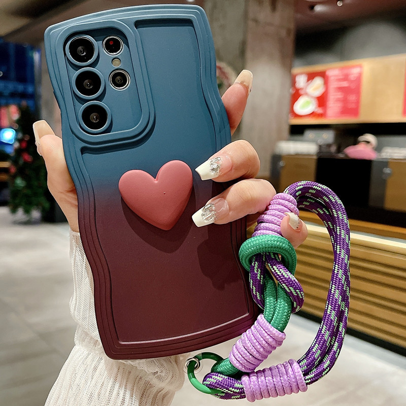 Gradient Love Wave Border Phone Case for Samsung Galaxy S24 Plus Ultra