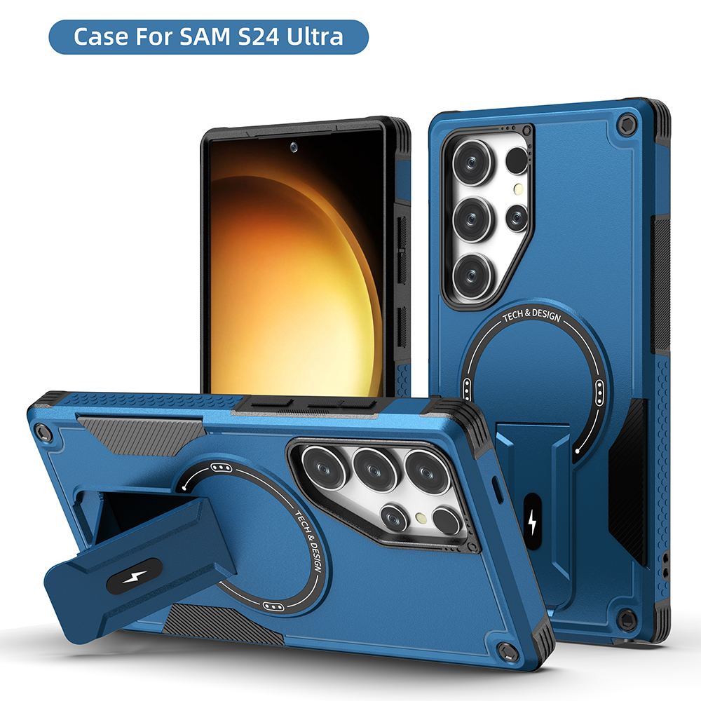 Invisible Stand Drop Protection Shockproof Case for Samsung Galaxy S24 Ultra Plus