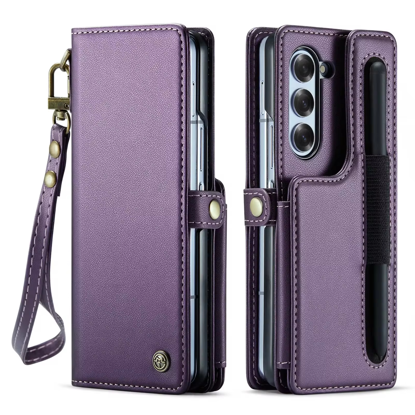Retro Vintage Luxury Leather Case With Card Slots S-pen Holder For Samsung Galaxy Z Fold Series