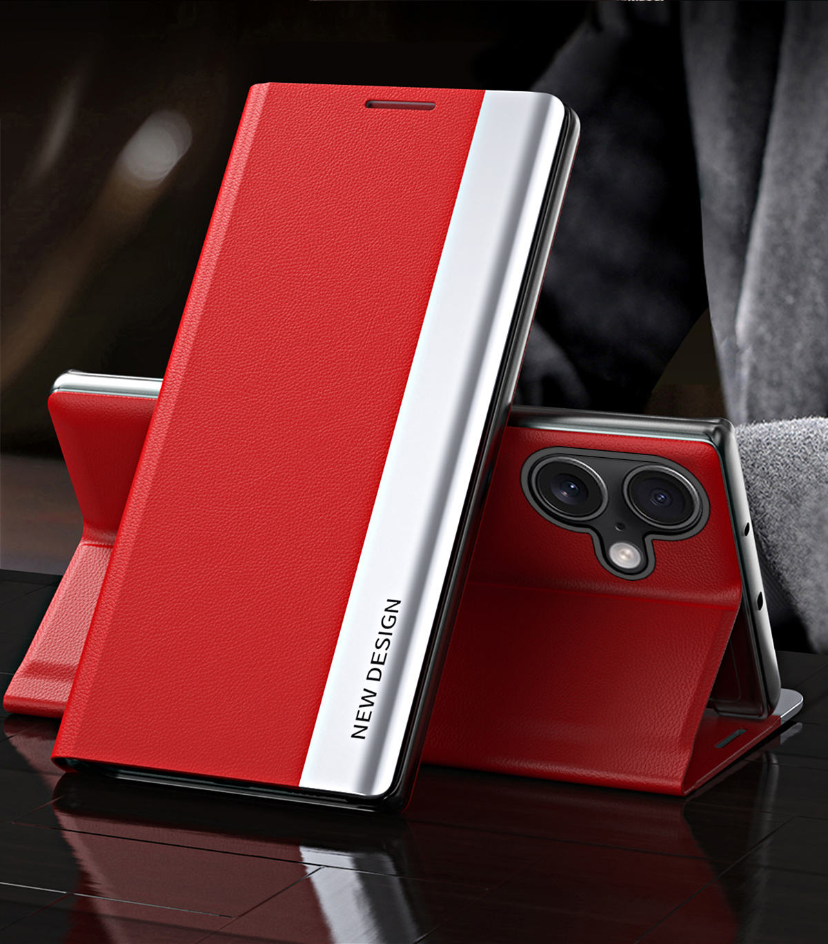 Luxury Flip Leather Invisible Plating Bracket Phone Case For iPhone 16 Series