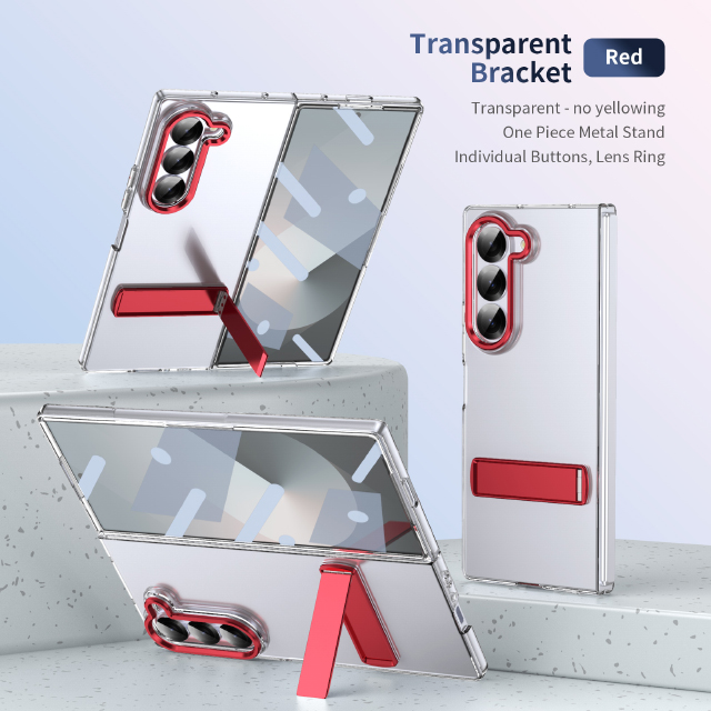 Transparent Anti Fall Case with Holder, Fits Samsung Galaxy Z Fold 6, 5, 4, 3