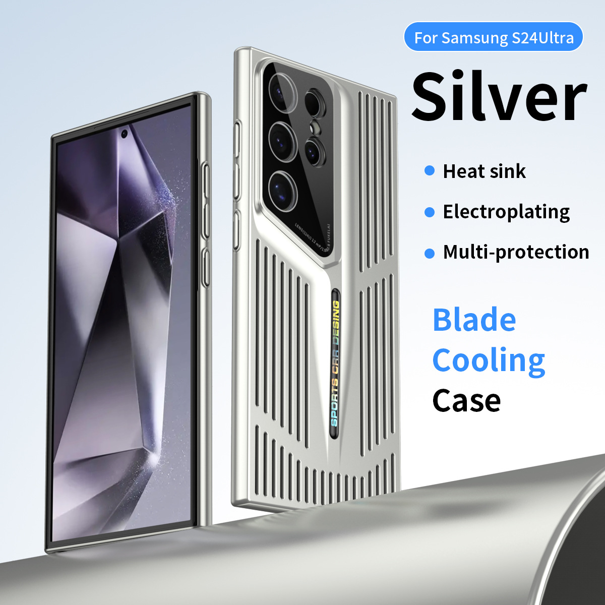 Blade Cooling Heat Dissipated Electroplated Case For Samsung Galaxy S24 S23 S22 Series