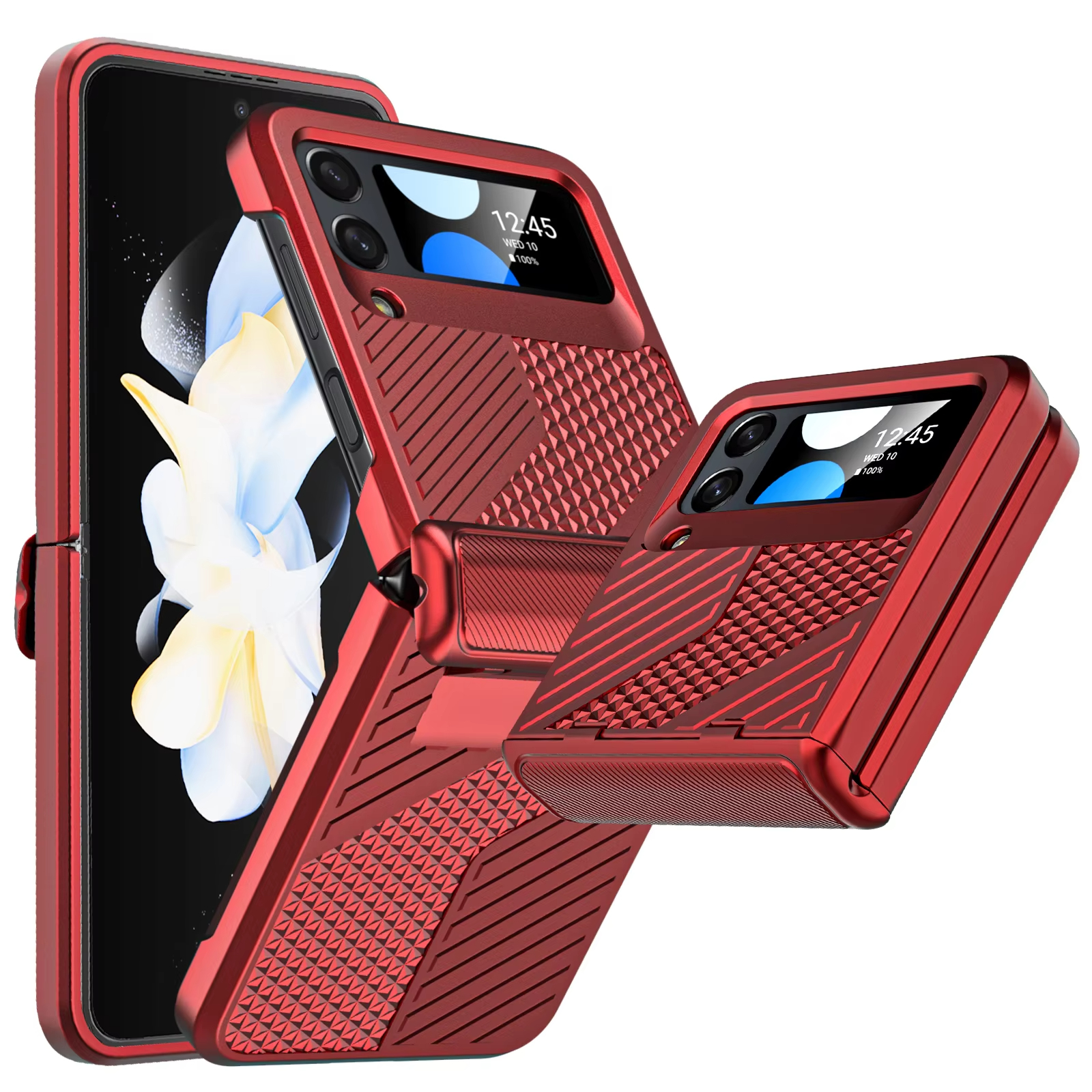 Simple Tire Texture Armor Hinge Protector HD Protective Case For Samsung Galaxy Z Flip4