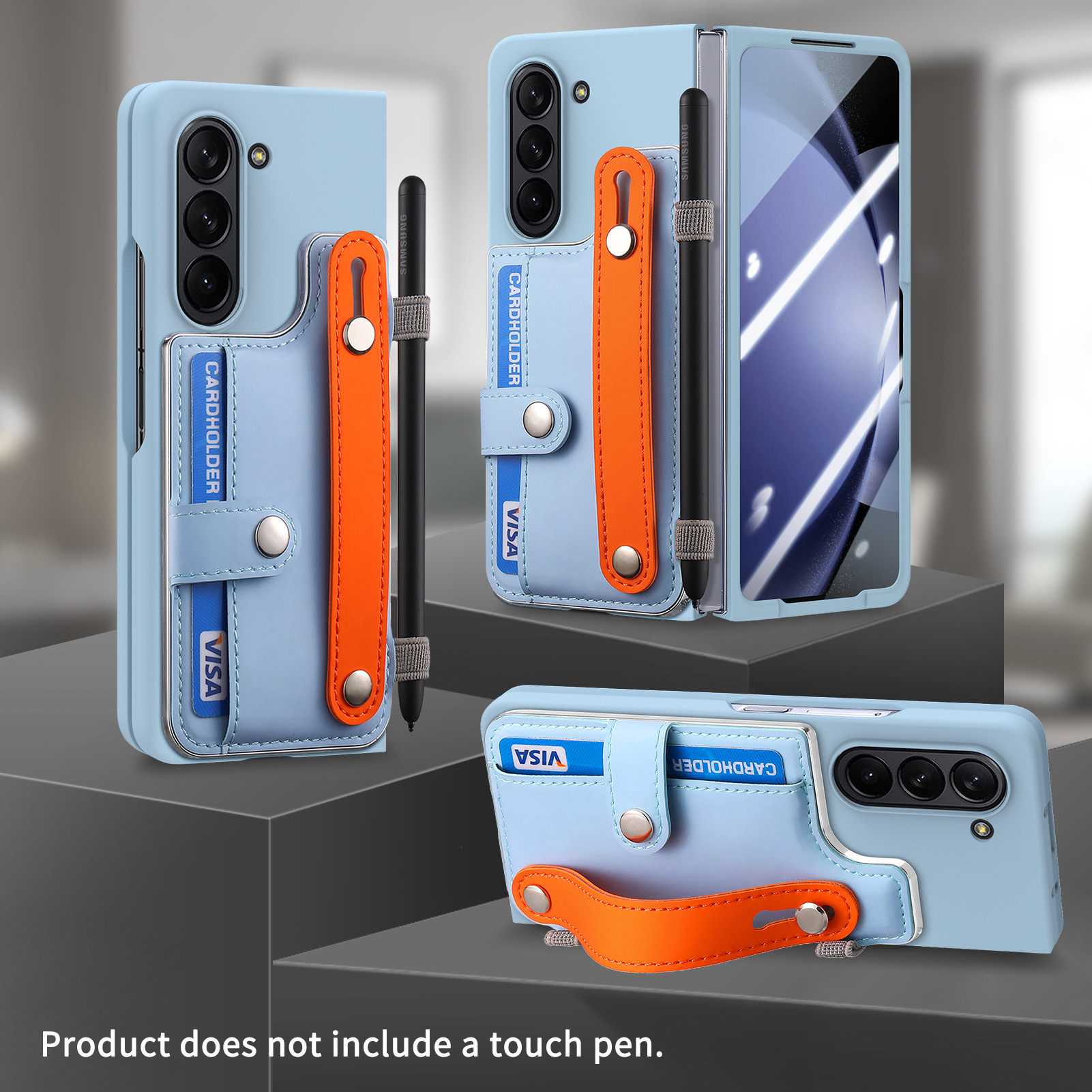 New Arrival Card Slot Wallet Case with Pen Holder & Screen Protector Wrist Strap Cover For Samsung Galaxy Z Fold 6 5 