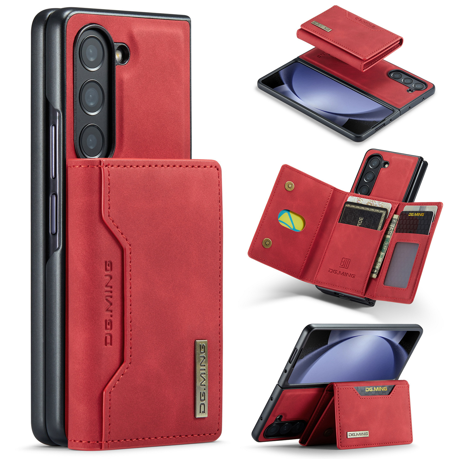 Luxury Card Holder Leather Magnetic Pocket Wallet Phone Case For Samsung Galaxy Z Fold 6 5 4 3 