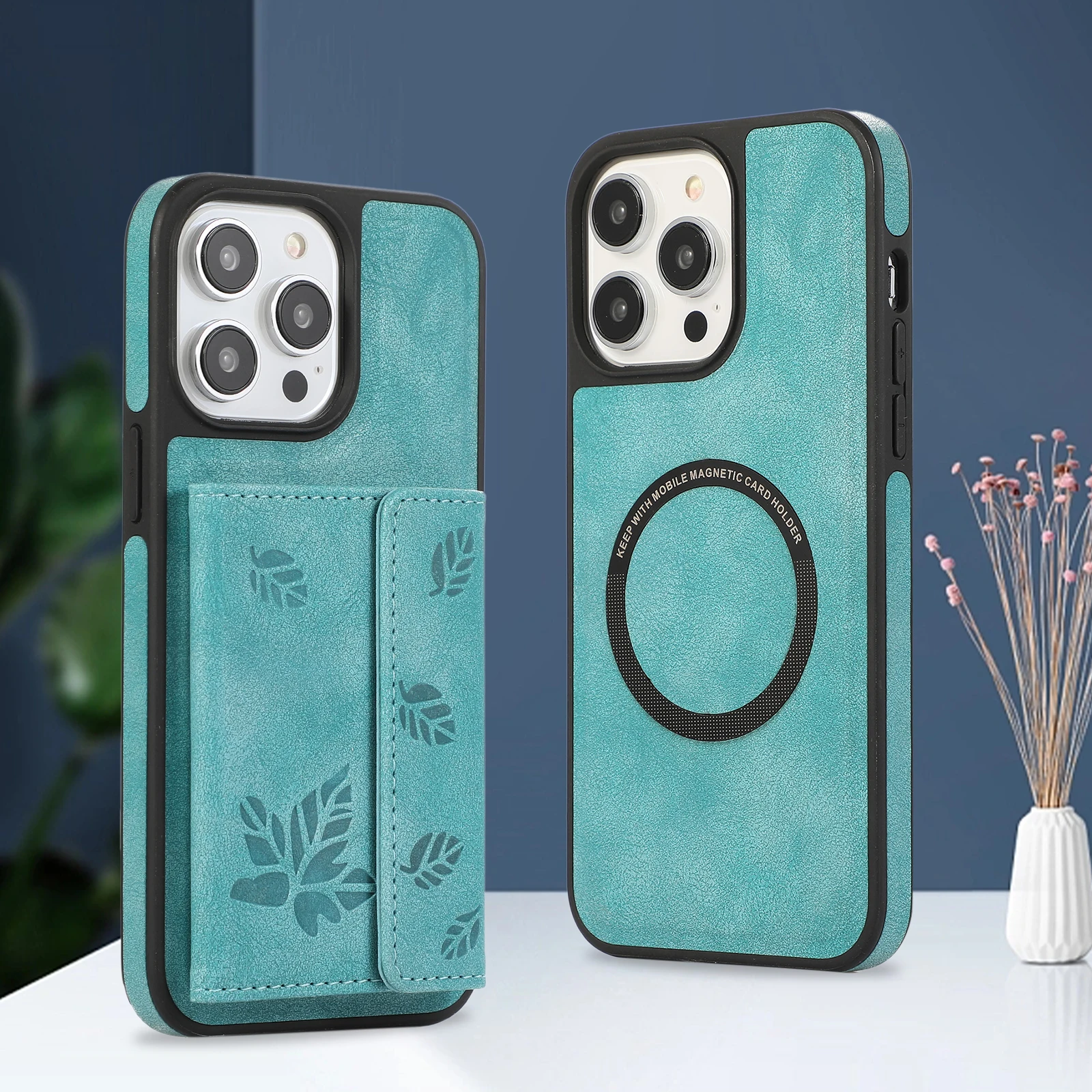 2 in 1 Detachable Magnetic Phone Case with Card Holder for iPhone 16 15 14 13 12 Series