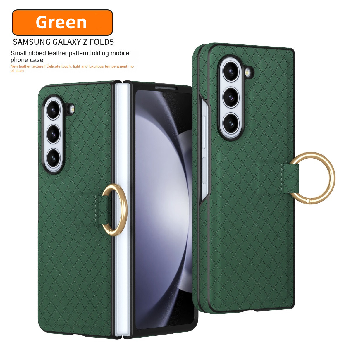 High Quality Leather Ring Phone Case for Samsung Galaxy Z Fold 5 4 3