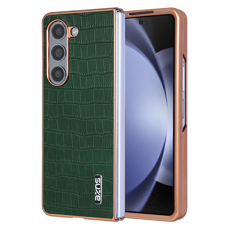 Luxury Crocodile Pattern Leather Phone Case for Samsung Galaxy Z Fold 6 5 4 3