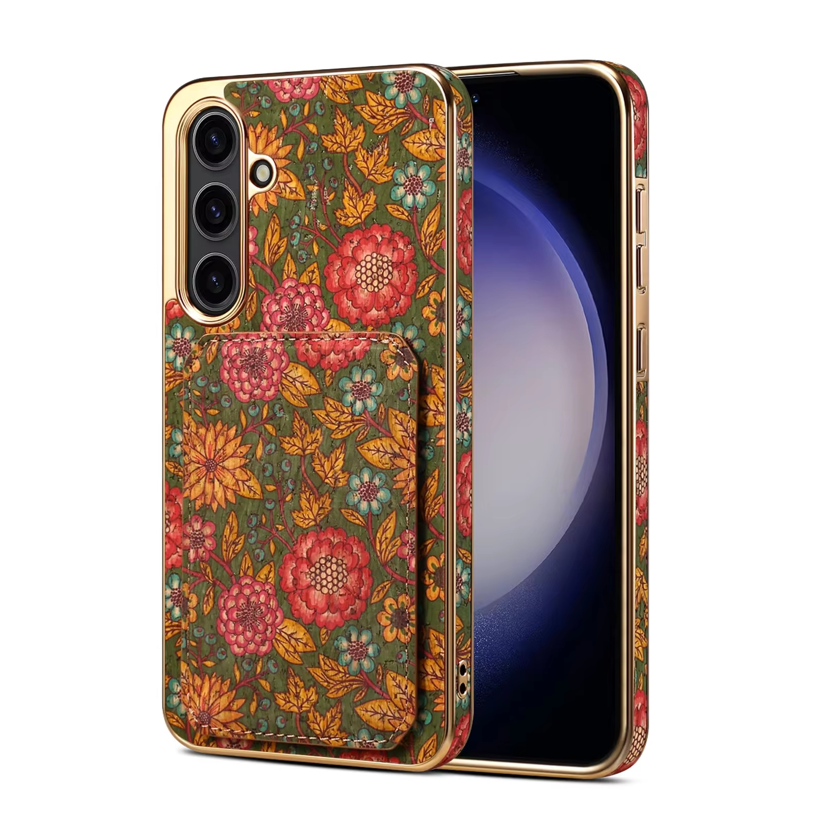 Electroplated Frame Protective Leather Case for Samsung Galaxy S24/S23 Series
