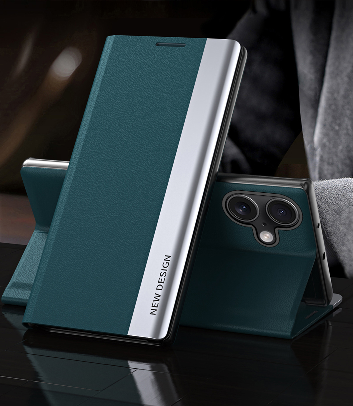 Luxury Flip Leather Invisible Plating Bracket Phone Case For iPhone 16 Series