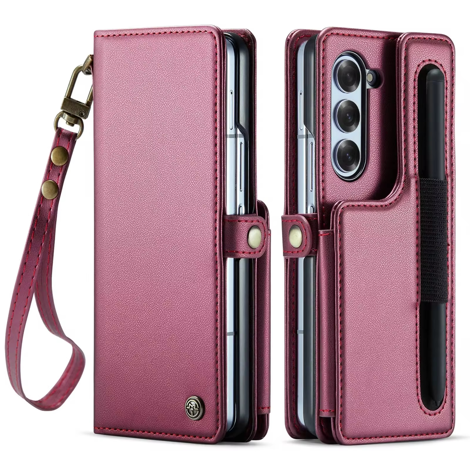 Retro Vintage Luxury Leather Case With Card Slots S-pen Holder For Samsung Galaxy Z Fold Series