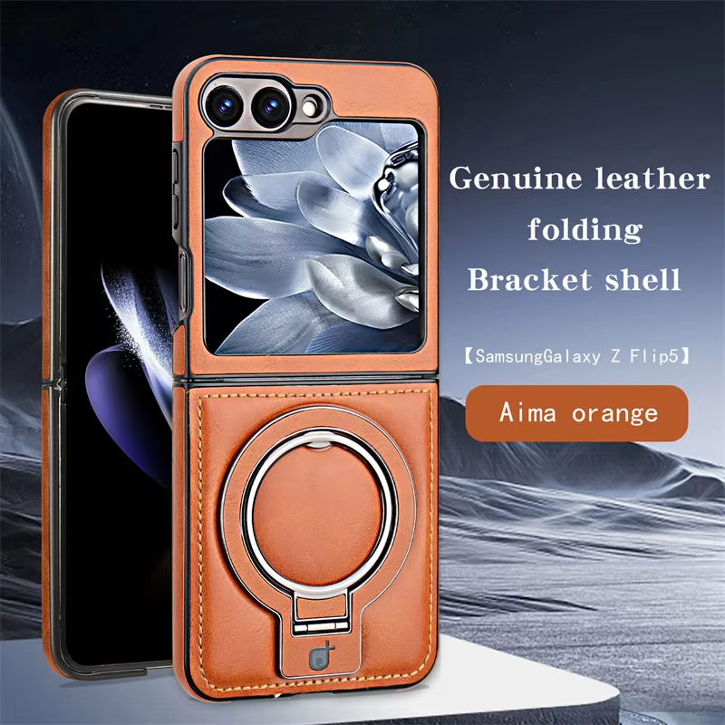 Shockproof Business  Leather Case With Ring Bracket Buckle For Samsung Galaxy Z Flip 6 5 