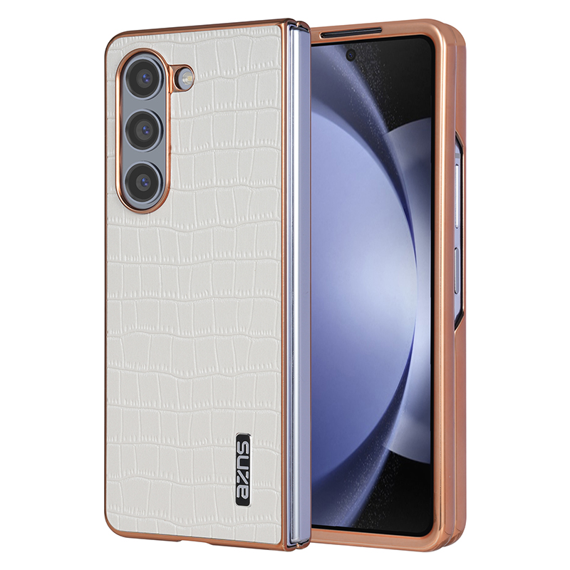 Luxury Crocodile Pattern Leather Phone Case for Samsung Galaxy Z Fold 6 5 4 3