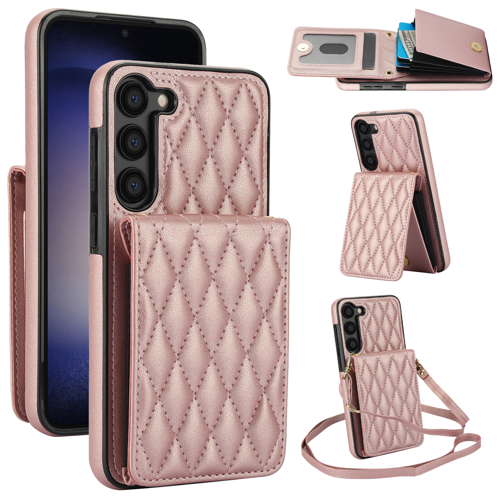 Crossbody Lanyard Leather Wallet Card Phone Case for Samsung Galaxy A55 A35 A25 A15