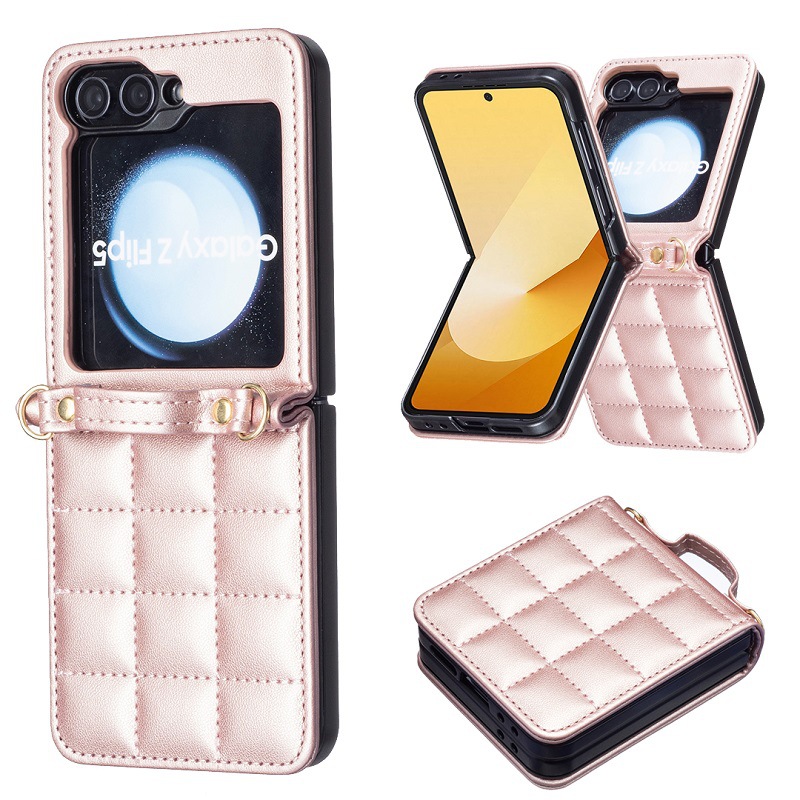 Luxury Crossbody Diamond Leather Case For Samsung Galaxy Z Flip 6 5 4 3 