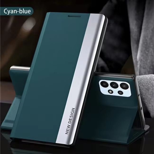 2024 The 4th Generation Side Window Magnetic Plating Bracket Flip Phone Case For Samsung Galaxy A32/A52/A72