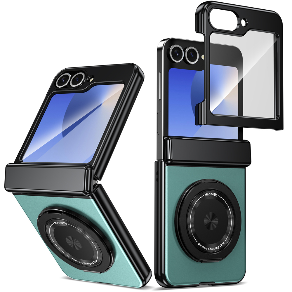 360° Rotating Hinge Magnetic Ring Case with Screen Protector for Samsung Galaxy Z Flip 6 5 4 3
