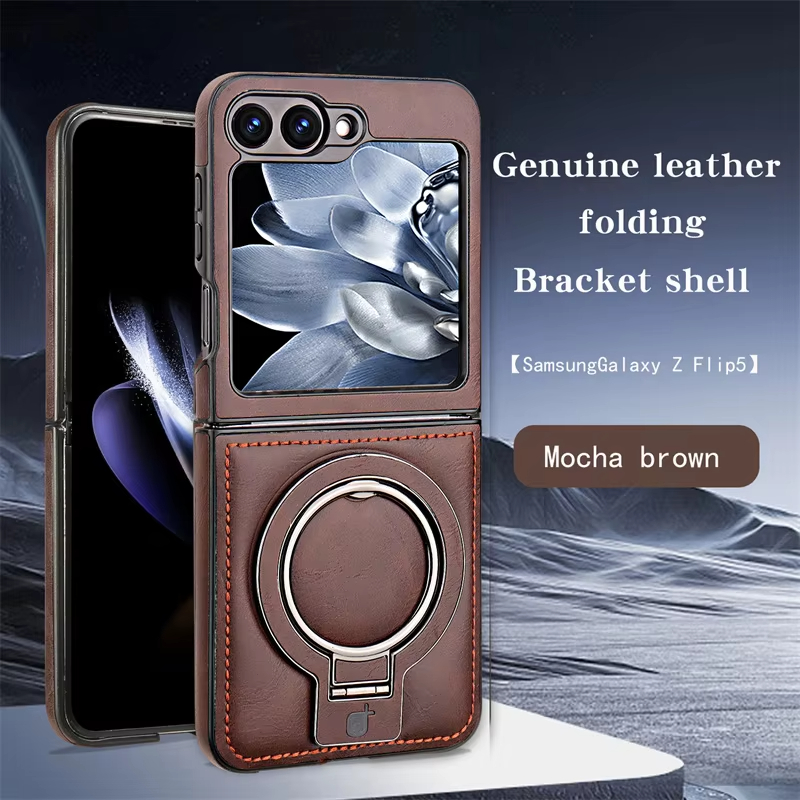 Shockproof Business  Leather Case With Ring Bracket Buckle For Samsung Galaxy Z Flip 6 5 
