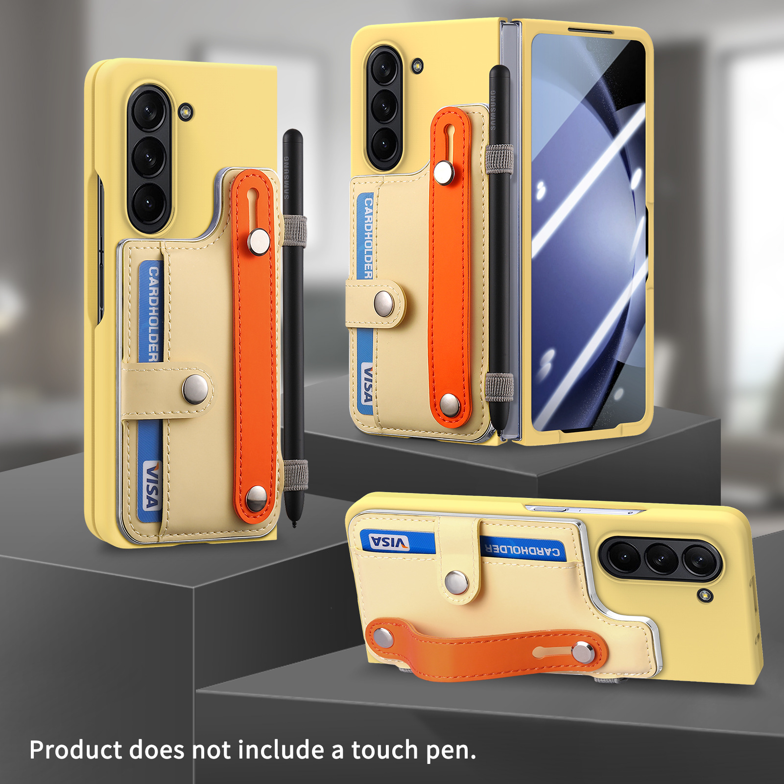 New Arrival Card Slot Wallet Case with Pen Holder & Screen Protector Wrist Strap Cover For Samsung Galaxy Z Fold 6 5 