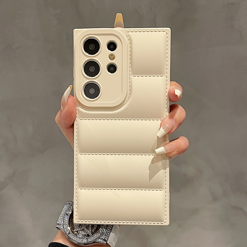 Luxury Down Jackets Air-Bags Liquid Case For Samsung Galaxy S24 Plus Ultra