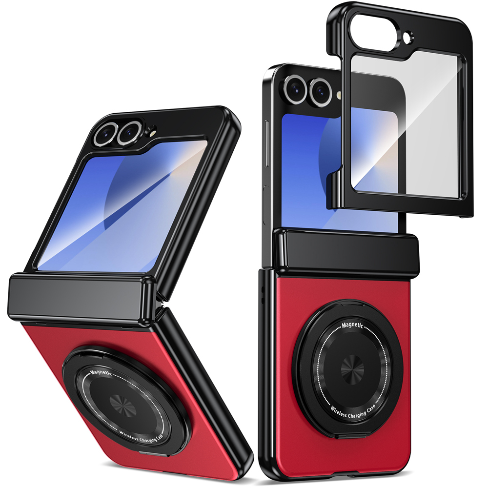 360° Rotating Hinge Magnetic Ring Case with Screen Protector for Samsung Galaxy Z Flip 6 5 4 3