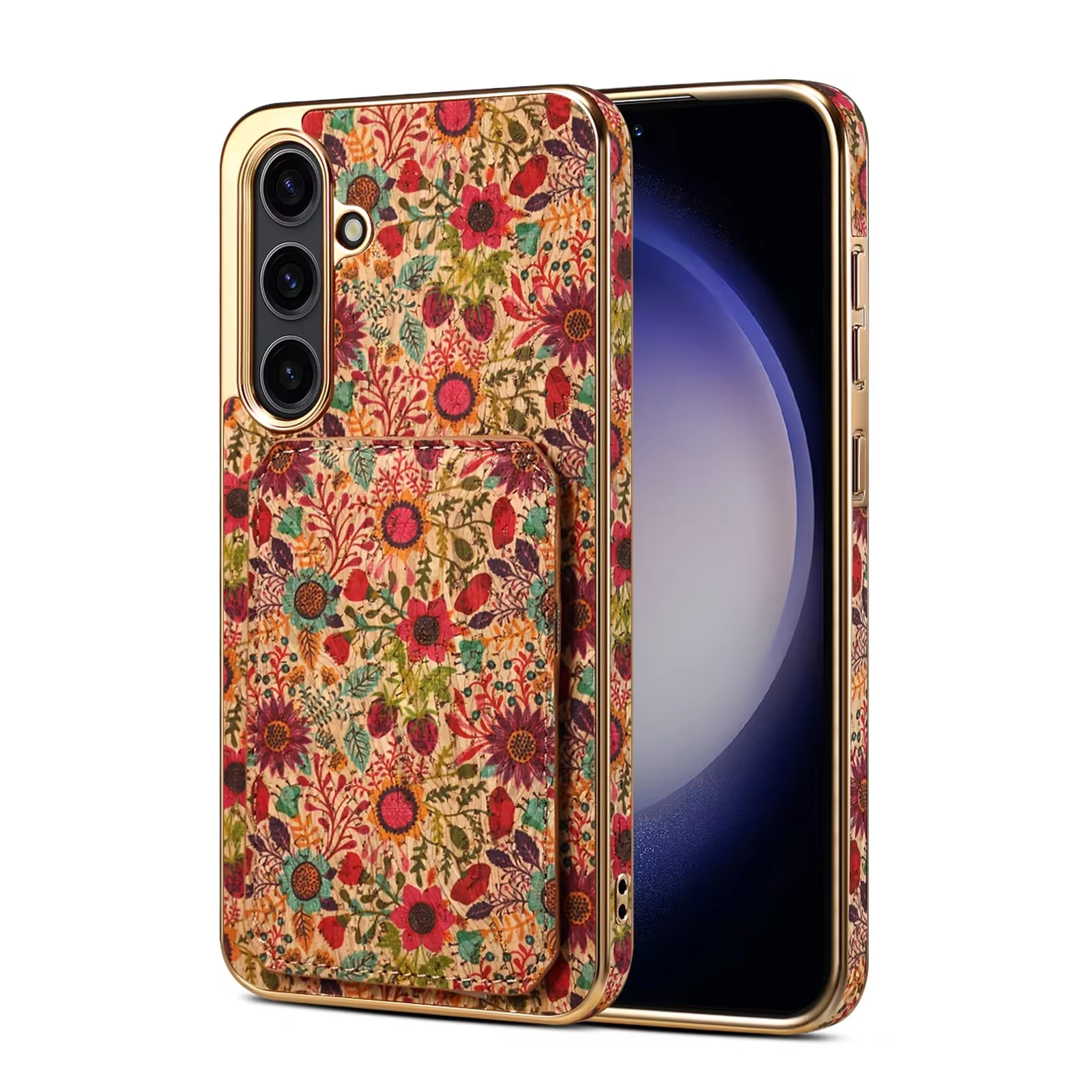 Electroplated Frame Protective Leather Case for Samsung Galaxy S24/S23 Series