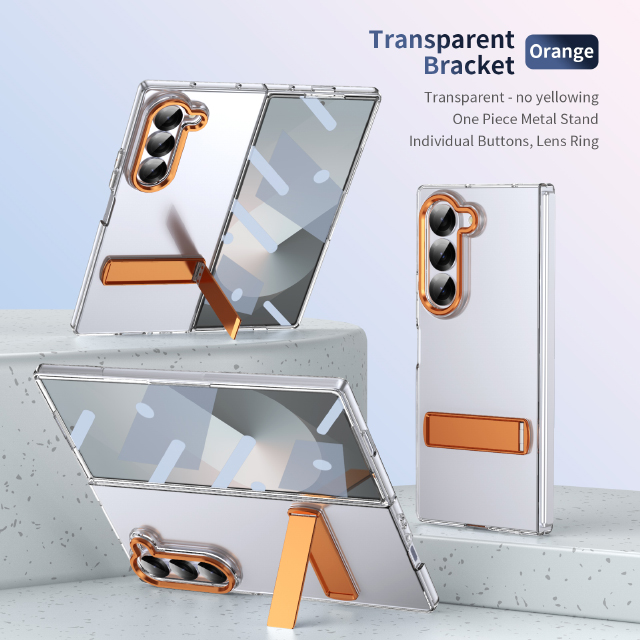 Transparent Anti Fall Case with Holder, Fits Samsung Galaxy Z Fold 6, 5, 4, 3